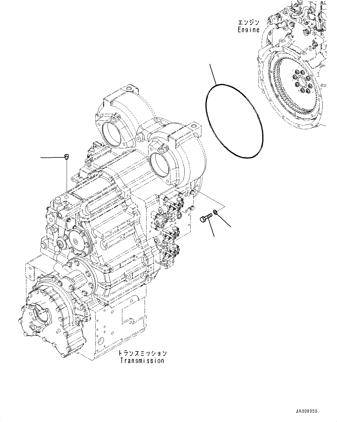 Wheel Loaders Komatsu / WA380Z-6 S/N 66847-UP(0000638C) / Torque Converter and Transmission, Mounting (#66847-)(F002018 : F4300-001018)