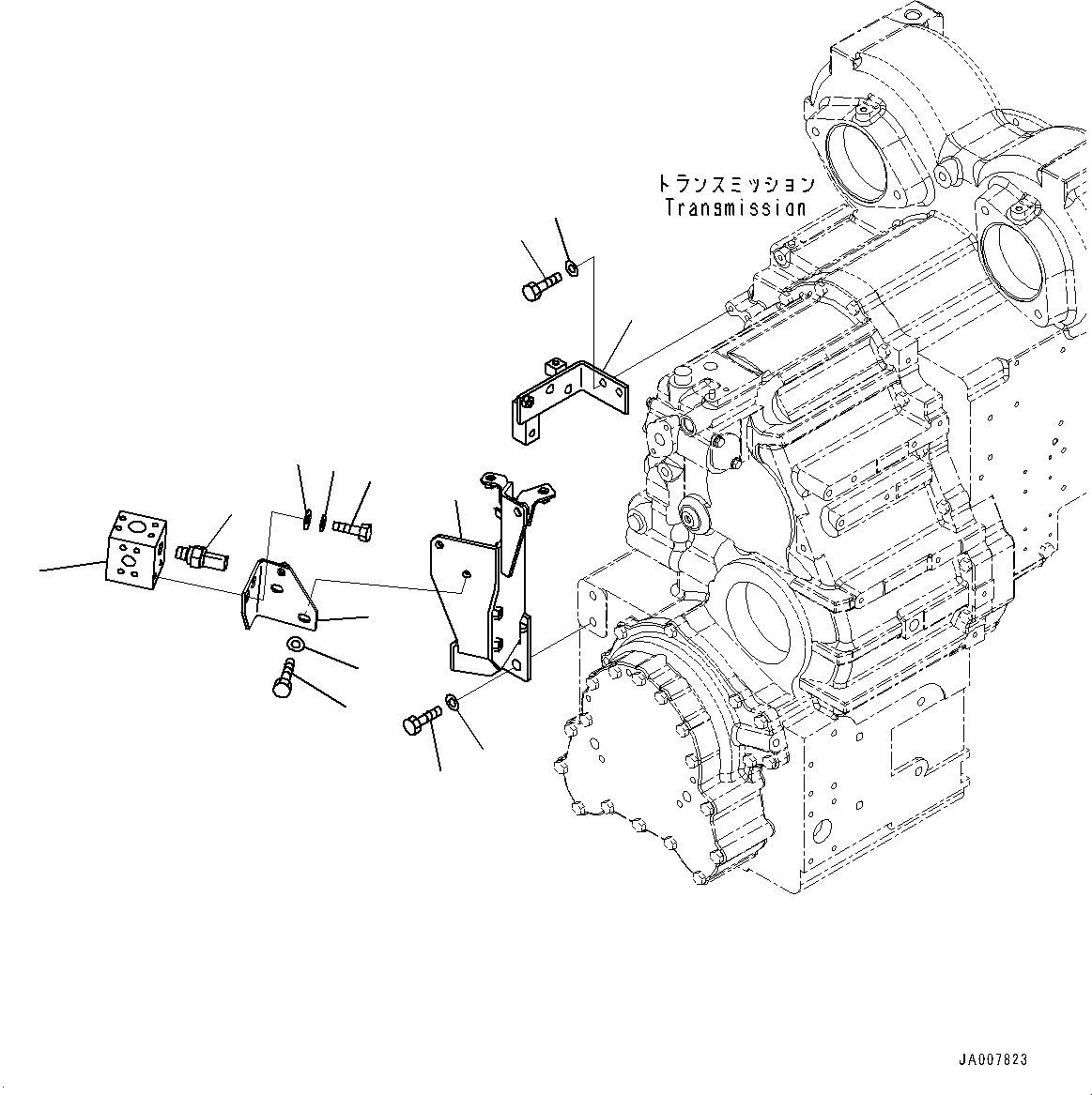 Wheel Loaders Komatsu / WA380Z-6 S/N 66847-UP(0000638C) / Torque Converter and Transmission, Bracket (#66847-)(F002020 : F4300-001020)