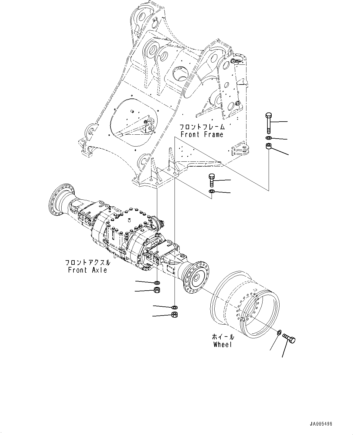 Wheel Loaders Komatsu / WA380Z-6 S/N 66847-UP(0000638C) / Front Axle, Bolt (#66847-)(F005008 : F4400-002008)