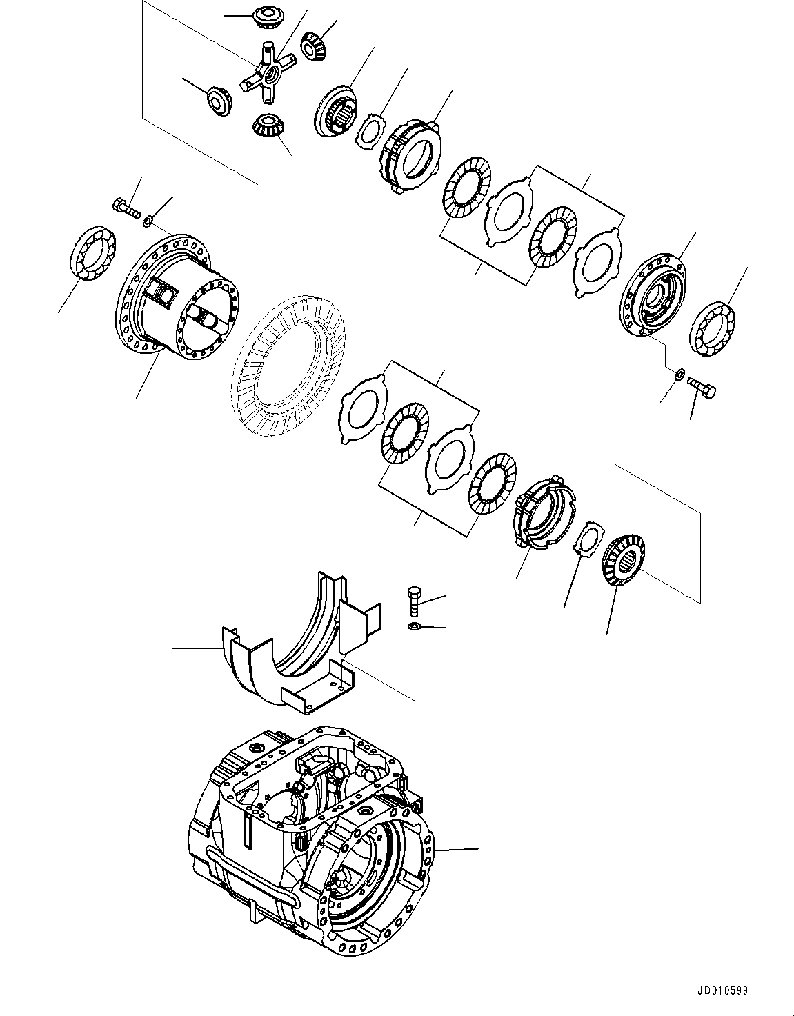 Wheel Loaders Komatsu / WA380Z-6 S/N 66847-UP(0000638C) / Front Axle, Differential (2/3) (#66847-)(F005004 : F4400-002004)