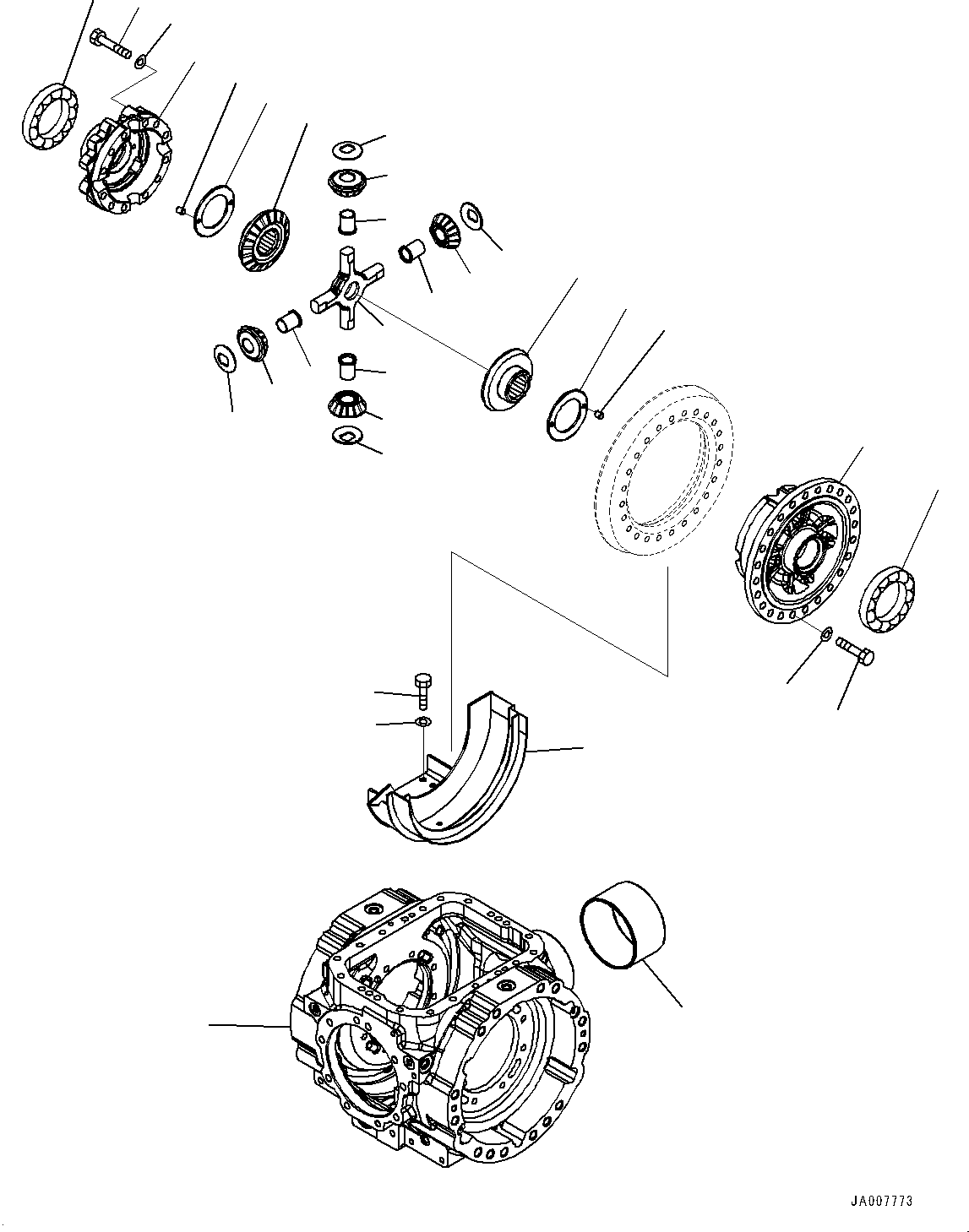 Wheel Loaders Komatsu / WA380Z-6 S/N 66847-UP(0000638C) / Rear Axle, Differential (2/3) (#66847-)(F006004 : F4500-001004)