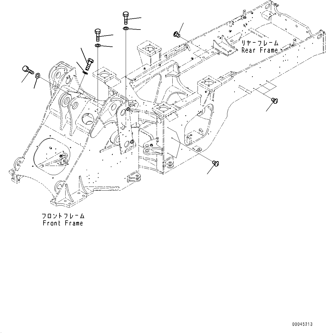 Wheel Loaders Komatsu / WA380Z-6 S/N 66847-UP(0000638C) / Articulate Lock Bar and Frame Cover, Cap (#66847-)(J024004 : J4190-008004)