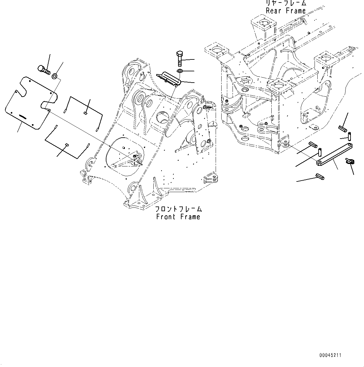 Wheel Loaders Komatsu / WA380Z-6 S/N 66847-UP(0000638C) / Articulate Lock Bar and Frame Cover, Front Cover (#66847-)(J024001 : J4190-008001)
