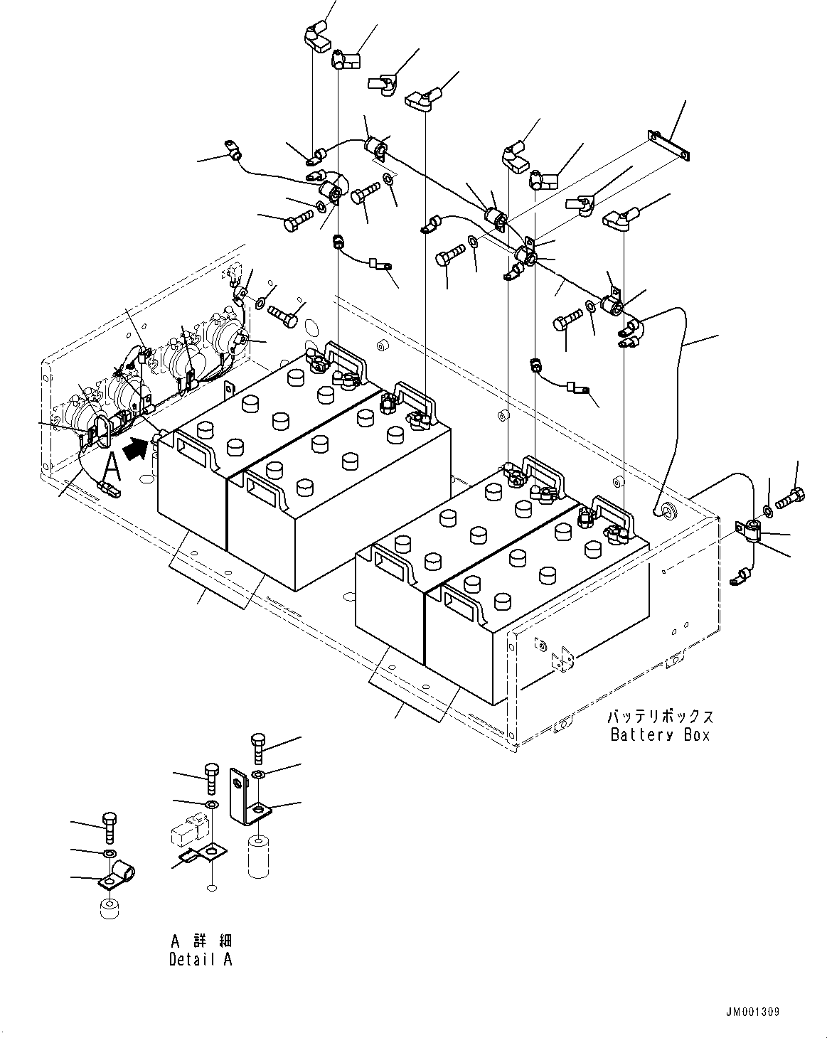 Dump Trucks Komatsu / HD785-7 S/N 30001-UP (-40 deg C Spec.)(0000642C) / Battery Box and Rear Hood, Battery (#30001-)(E001001 : E0100-034001)
