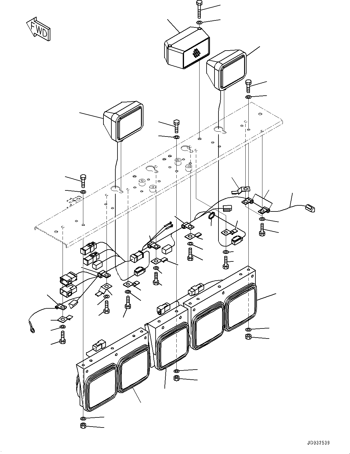 Dump Trucks Komatsu / HD785-7 S/N 30001-UP (-40 deg C Spec.)(0000642C) / Rear Combination Lamp and Backup Alarm, Lamp and Buzzer (#30001-)(E008002 : E0302-010002)