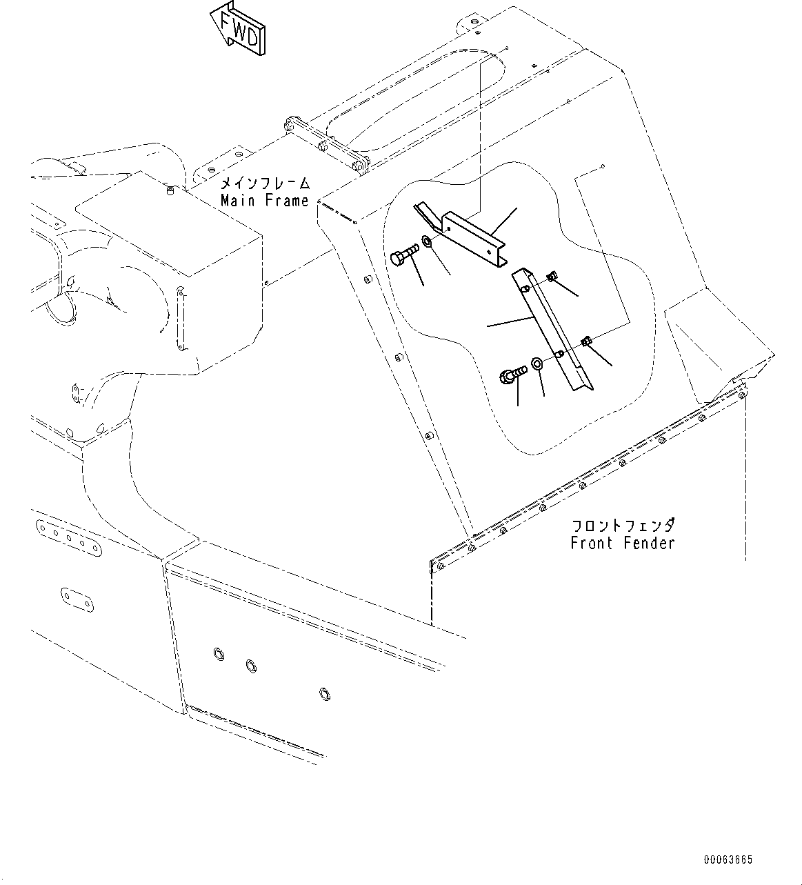 Dump Trucks Komatsu / HD785-7 S/N 30001-UP (-40 deg C Spec.)(0000642C) / Side Lamp, Wiring Harness Cover (#30001-)(E011001 : E0350-002001)