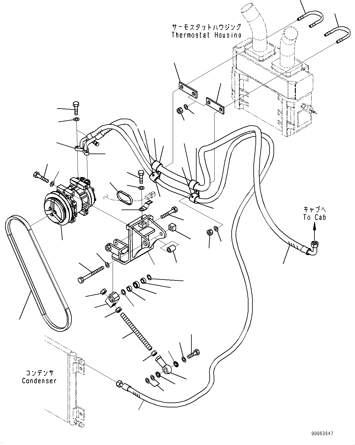 Dump Trucks Komatsu / HD785-7 S/N 30001-UP (KAL Spec.)(0000643C) / Engine Related Parts, Air Conditioner Related Parts (1/2) (#30001-)(B002013 : B0000-023013)