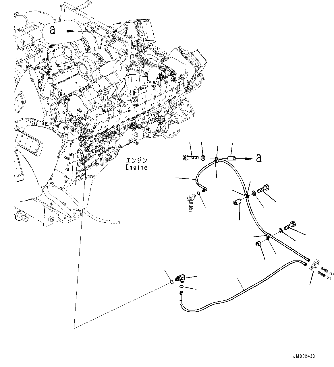 Dump Trucks Komatsu / HD785-7 S/N 30001-UP (KAL Spec.)(0000643C) / Engine Related Parts, Engine Oil Sampling Piping (#30001-)(B002020 : B0000-023020)