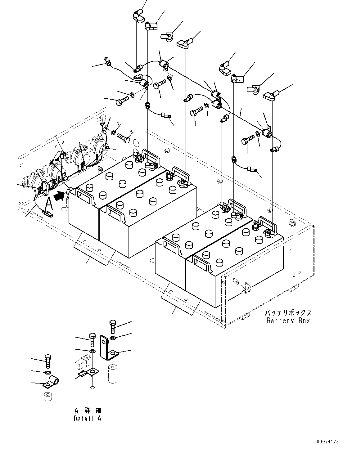 Dump Trucks Komatsu / HD785-7 S/N 30001-UP (KAL Spec.)(0000643C) / Battery Box and Rear Hood, Battery (#30001-)(E002001 : E0100-057001)
