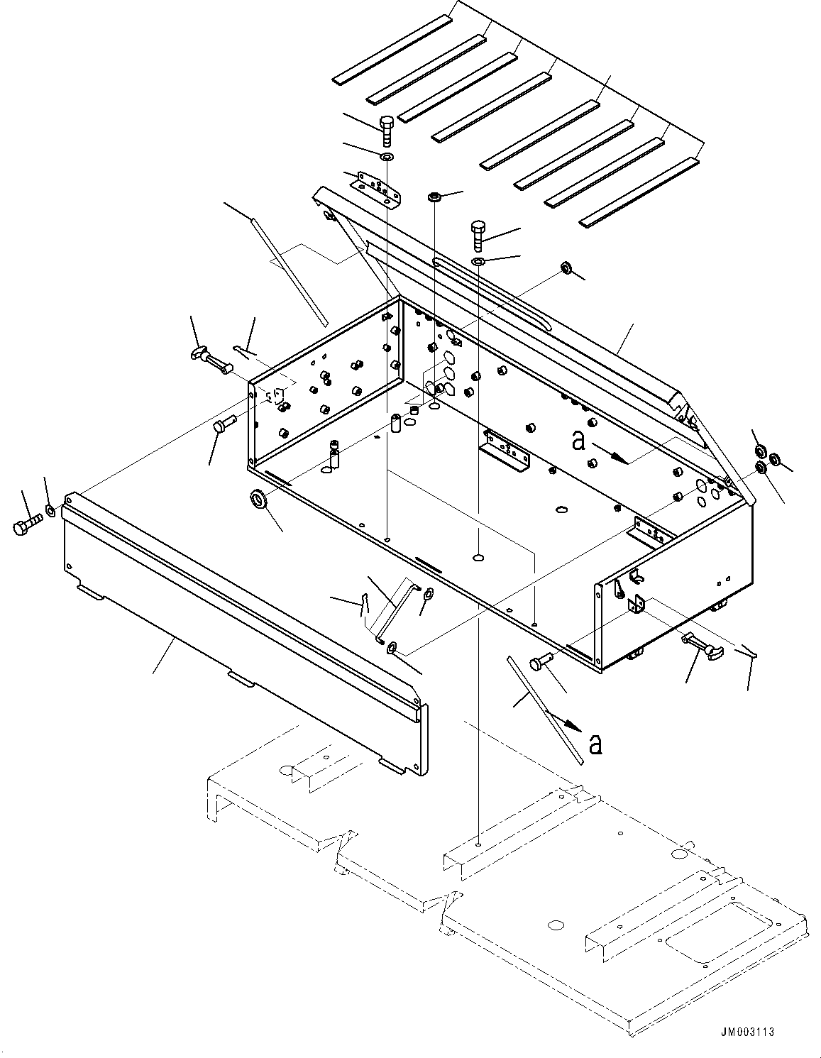 Dump Trucks Komatsu / HD785-7 S/N 30001-UP (KAL Spec.)(0000643C) / Battery Box and Rear Hood, Battery Box (#30001-)(E001003 : E0100-037003)