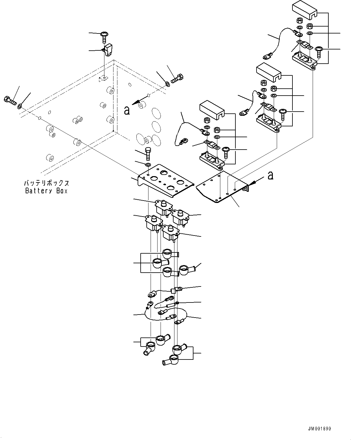 Dump Trucks Komatsu / HD785-7 S/N 30001-UP (KAL Spec.)(0000643C) / Battery Box and Rear Hood, Circuit Breaker (#30001-)(E001005 : E0100-037005)