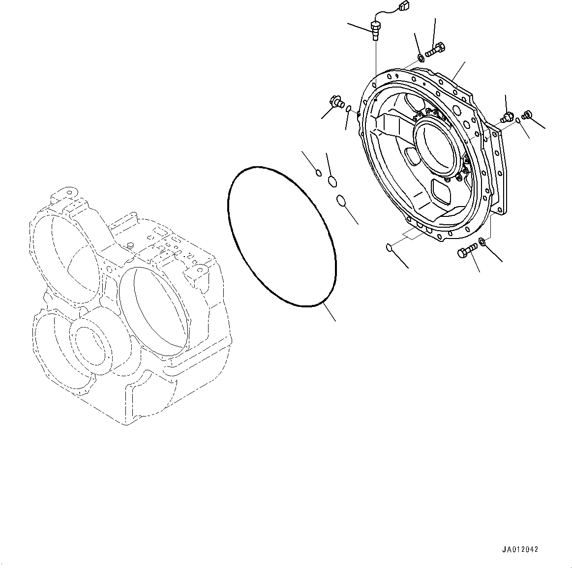 Dump Trucks Komatsu / HD785-7 S/N 30001-UP (KAL Spec.)(0000643C) / Torque Converter and Transmission, Rear Housing (#30001-(104877))(F004004 : F3300-009004)