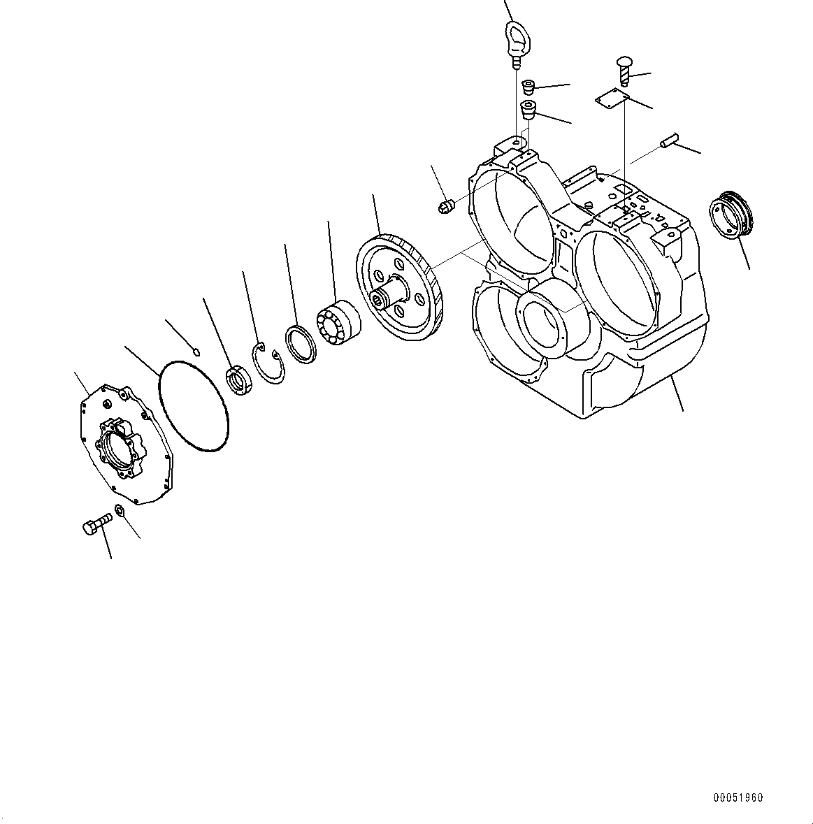 Dump Trucks Komatsu / HD785-7 S/N 30001-UP (KAL Spec.)(0000643C) / Torque Converter and Transmission, Rear Housing (#(104878)-)(F004005 : F3300-009004A)
