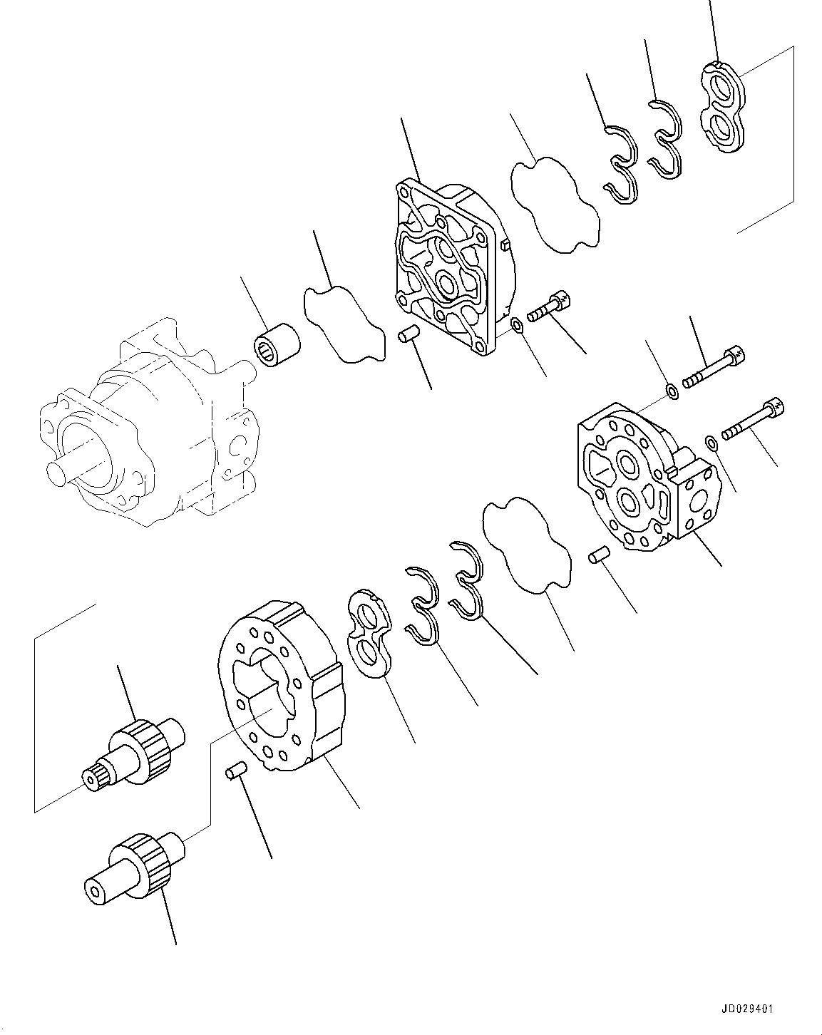 Dump Trucks Komatsu / HD785-7 S/N 30001-UP (KAL Spec.)(0000643C) / Torque Converter and Transmission, Inner Parts, Brake Cooling Pump (1/2) (#30001-)(F003027 : F3300-007026)