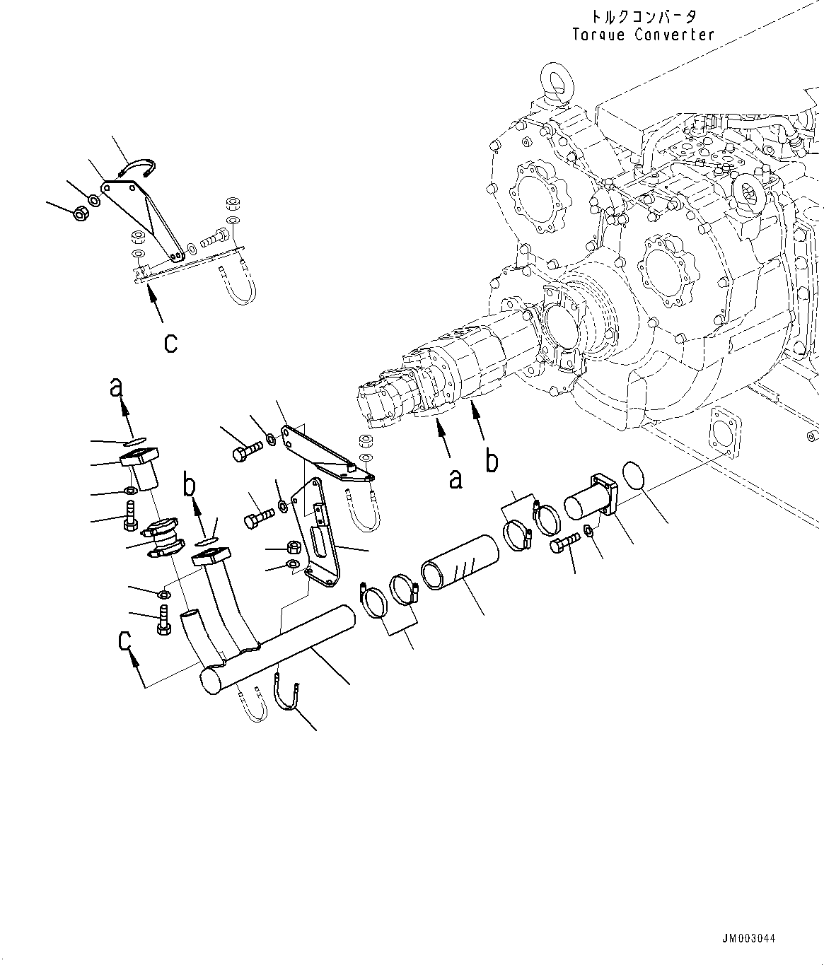 Dump Trucks Komatsu / HD785-7 S/N 30001-UP (KAL Spec.)(0000643C) / Torque Converter and Transmission, Steering and Hoist Pump Mounting (#30001-)(F004038 : F3300-009037)