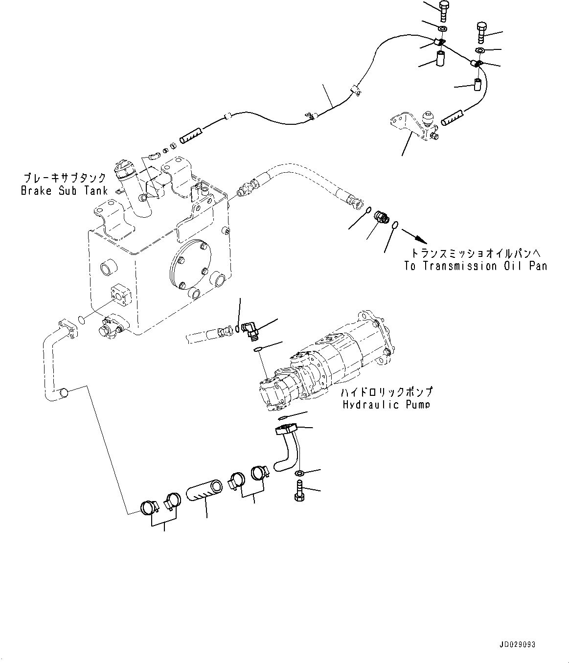 Dump Trucks Komatsu / HD785-7 S/N 30001-UP (KAL Spec.)(0000643C) / Torque Converter and Transmission, Suction Piping (2/2) (#30001-)(F004047 : F3300-009046)