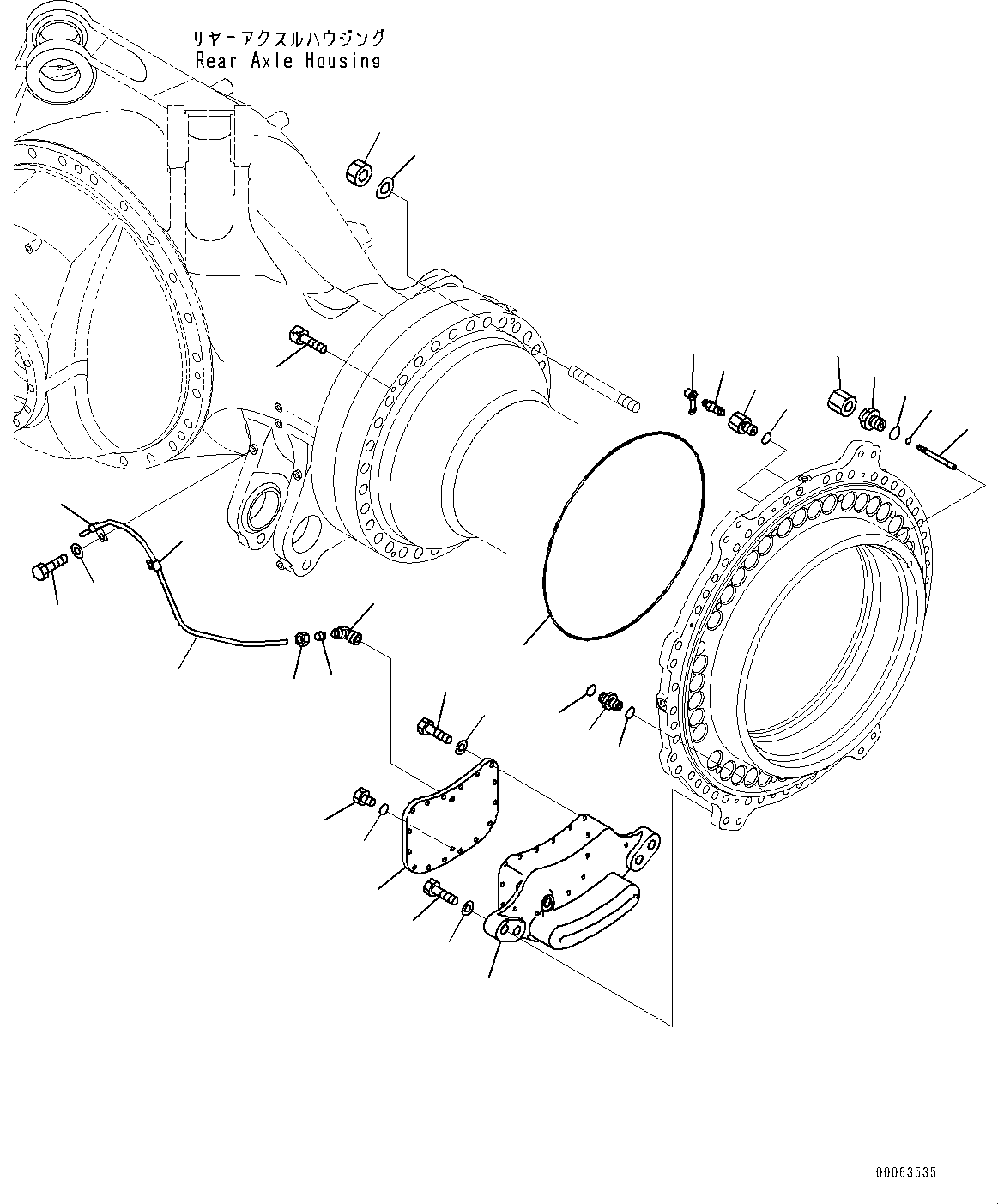 Dump Trucks Komatsu / HD785-7 S/N 30001-UP (KAL Spec.)(0000643C) / Rear Axle, Final Drive, Brake, L.H. (3/3) (#30001-)(F006008 : F3500-012008)