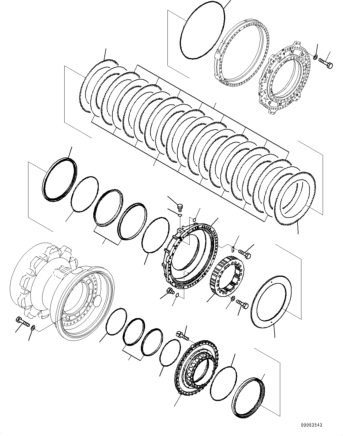 Dump Trucks Komatsu / HD785-7 S/N 30001-UP (KAL Spec.)(0000643C) / Rear Axle, Final Drive, Brake, R.H. (2/3) (#30001-)(F006012 : F3500-012012)