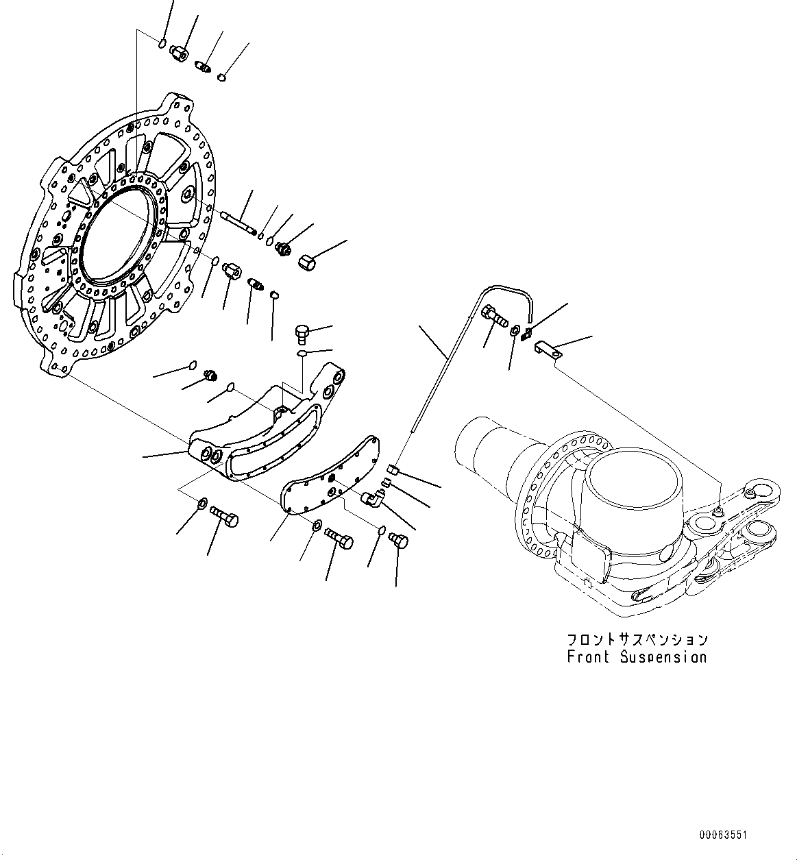 Dump Trucks Komatsu / HD785-7 S/N 30001-UP (KAL Spec.)(0000643C) / Front Axle, Brake, R.H. (3/3) (#30001-)(F015004 : F4400-030004)