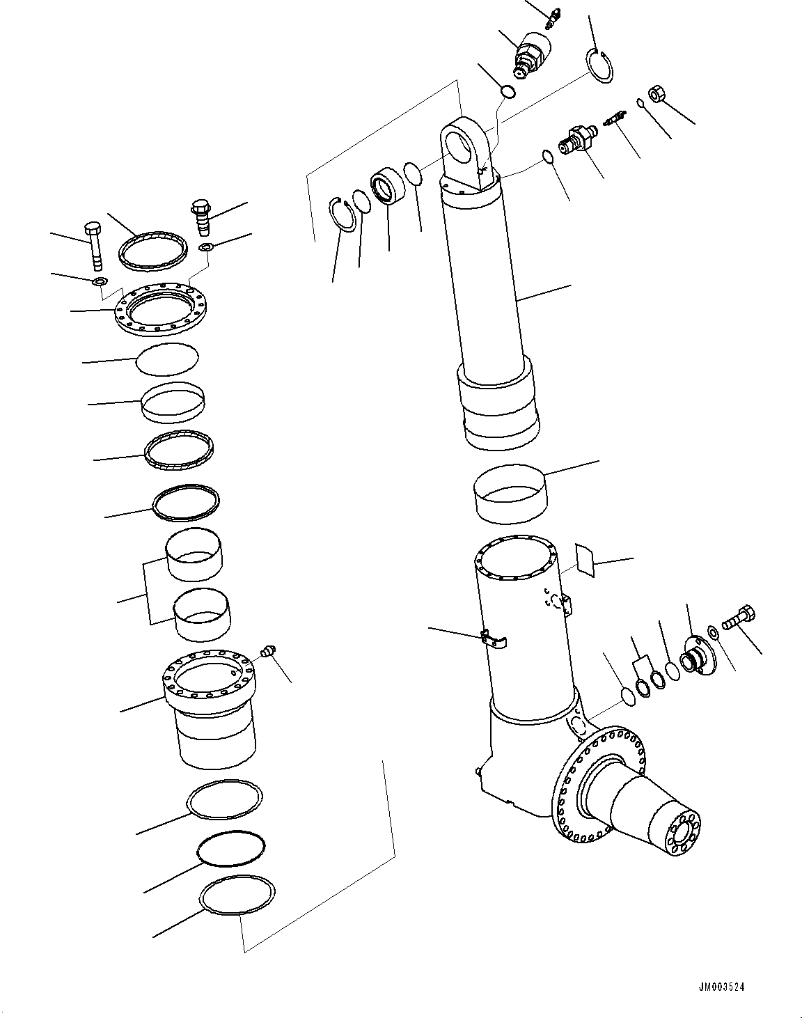 Dump Trucks Komatsu / HD785-7 S/N 30001-UP (KAL Spec.)(0000643C) / Front Axle, Brake, L.H. (2/3) (#30001-)(F019020 : F4400-037018)