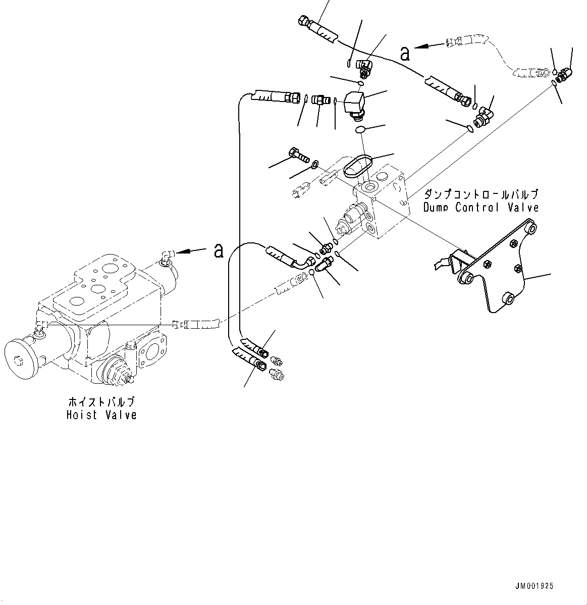 Dump Trucks Komatsu / HD785-7 S/N 30001-UP (KAL Spec.)(0000643C) / Steering and Hoist Hydraulic Piping, Dump Control (1/2) (#30001-)(H004013 : H3410-025013)