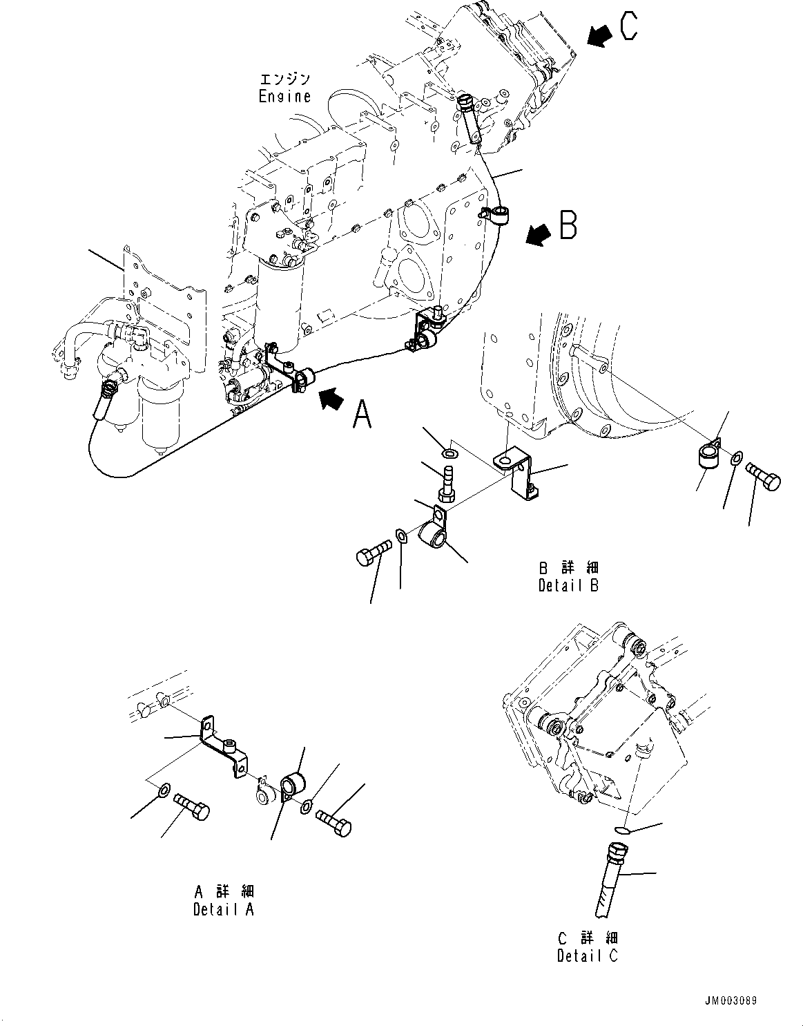 Dump Trucks Komatsu / HD785-7 S/N 30001-UP (KAL Spec.)(0000643C) / Engine Related Parts, Cooling Plate to Water Separator L.H. (#30001-)(B002005 : B0000-023005)