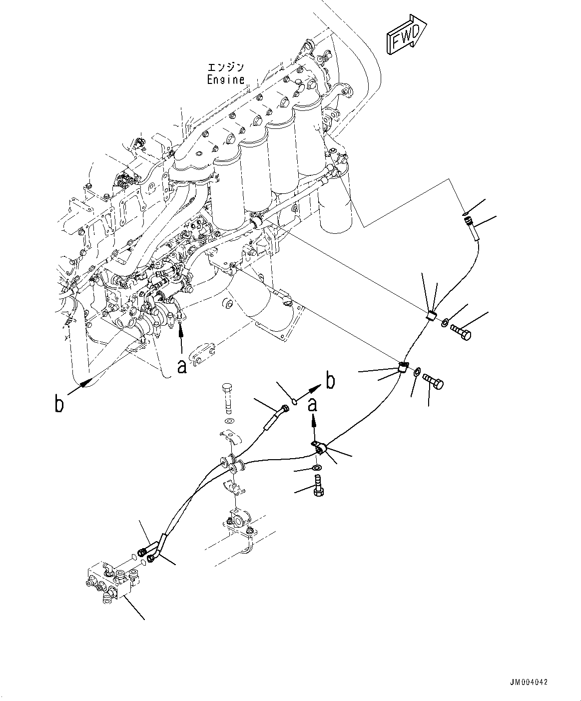 Dump Trucks Komatsu / HD785-7 S/N 30001-UP (KAL Spec.)(0000643C) / Engine Related Parts, Block to Engine R.H. (#30001-)(B002008 : B0000-023008)