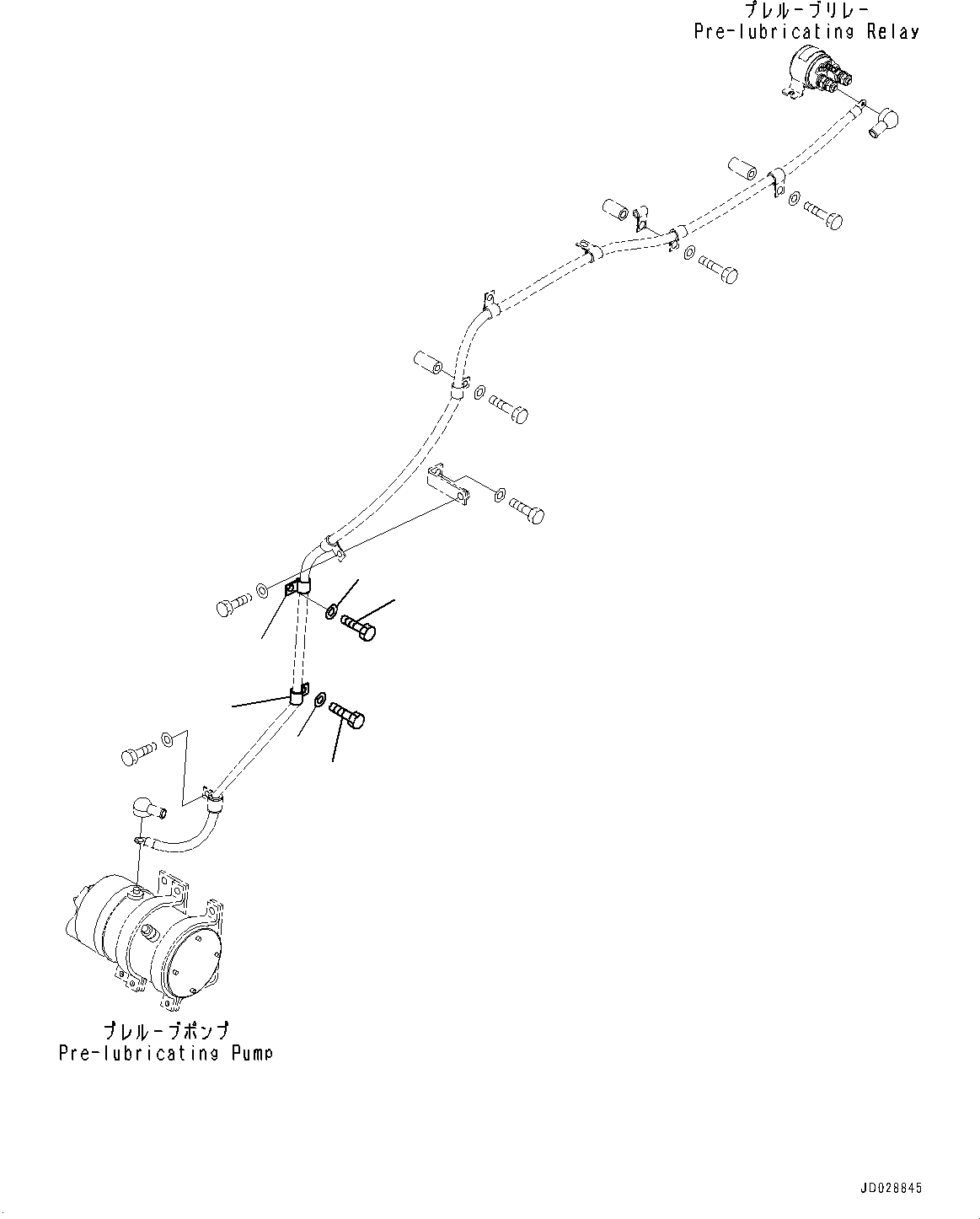Dump Trucks Komatsu / HD785-7 S/N 30001-UP (KAL Spec.)(0000643C) / Pre Lubrication, Wiring Harness Mounting (1/3) (#30001-)(B009002 : B0740-002002)