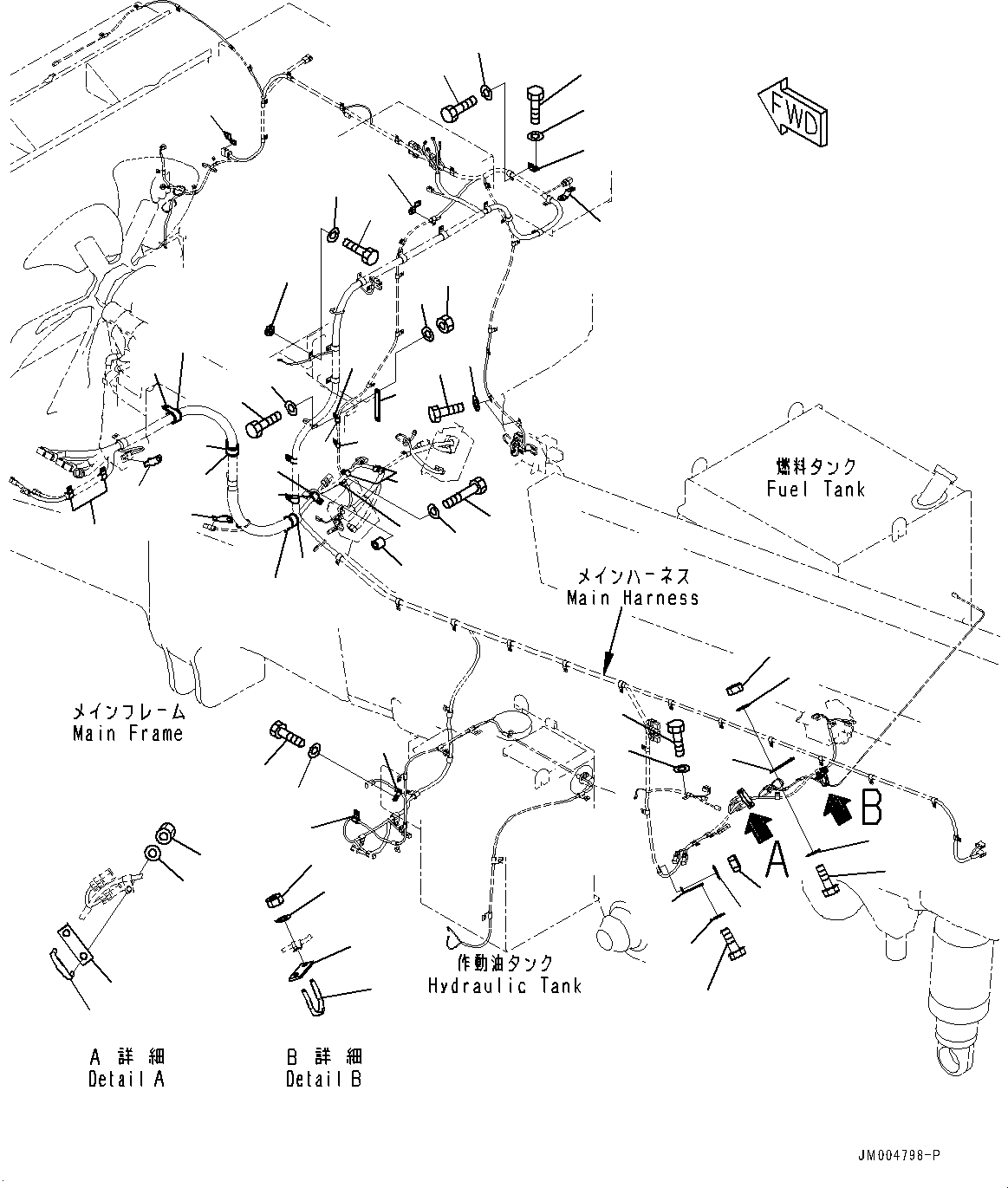 Dump Trucks Komatsu / HD785-7 S/N 30001-UP (KAL Spec.)(0000643C) / Electric Wiring Harness, Main Wiring Harness (2/2) (#30001-31142)(E005003 : E0200-016002)