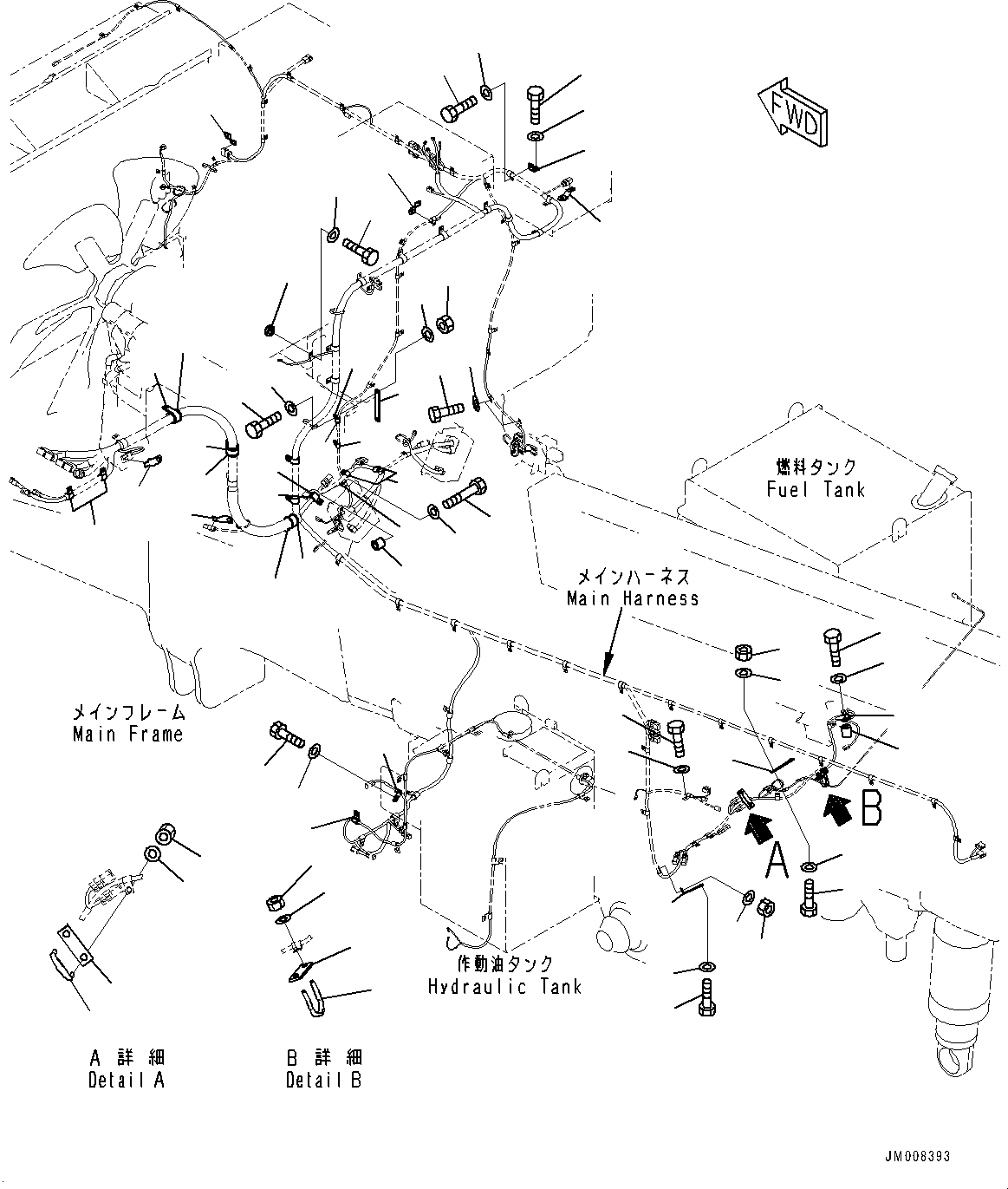 Dump Trucks Komatsu / HD785-7 S/N 30001-UP (KAL Spec.)(0000643C) / Electric Wiring Harness, Main Wiring Harness (2/2) (#31143-)(E005004 : E0200-016002A)