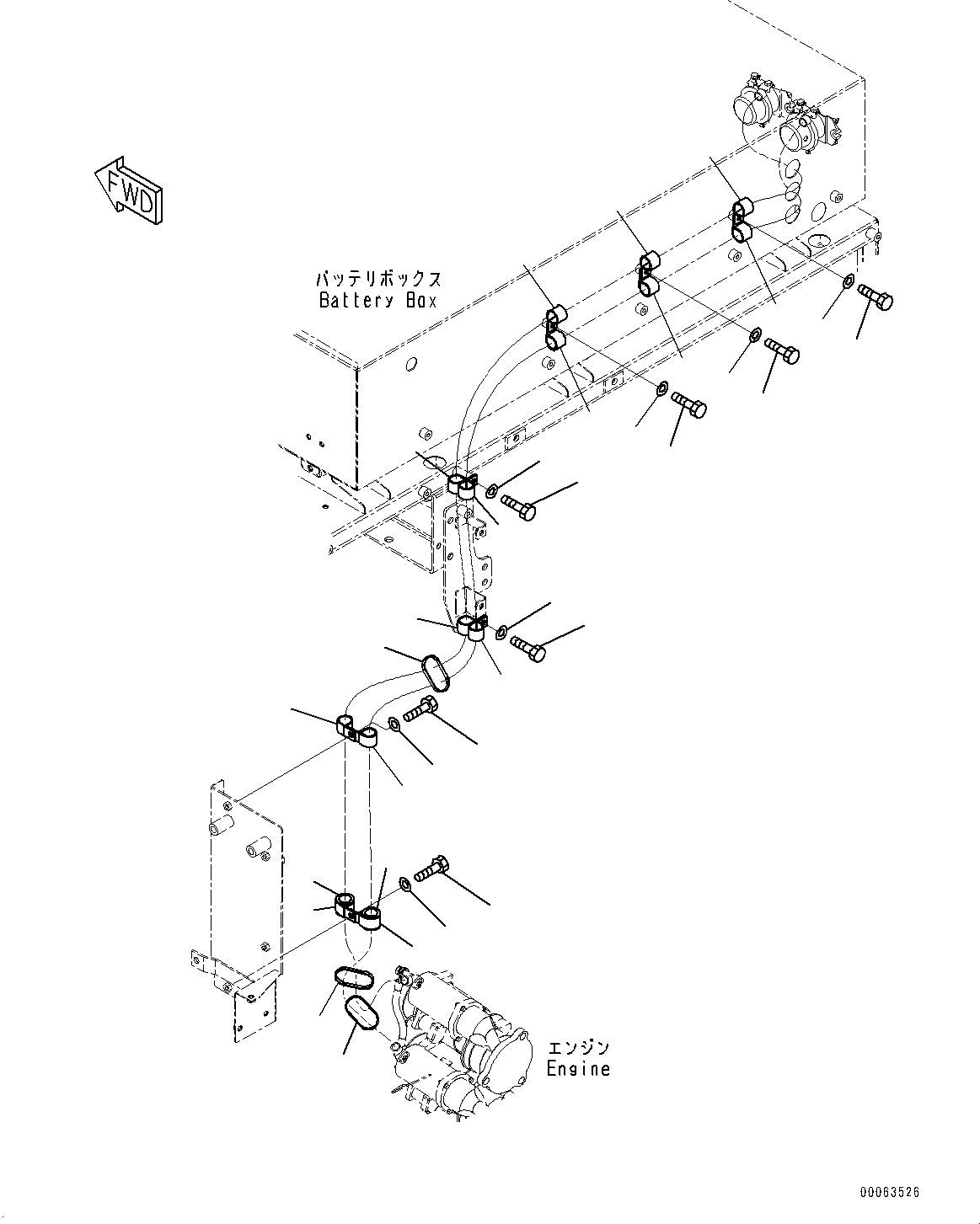 Dump Trucks Komatsu / HD785-7 S/N 30001-UP (KAL Spec.)(0000643C) / Electric Wiring Harness, Mounting Parts (#30001-)(E005006 : E0200-016004)
