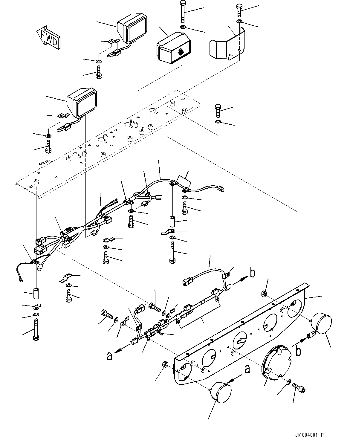 Dump Trucks Komatsu / HD785-7 S/N 30001-UP (KAL Spec.)(0000643C) / Rear Combination Lamp and Backup Alarm, Lamp and Buzzer (#30001-)(E007002 : E0302-024002)