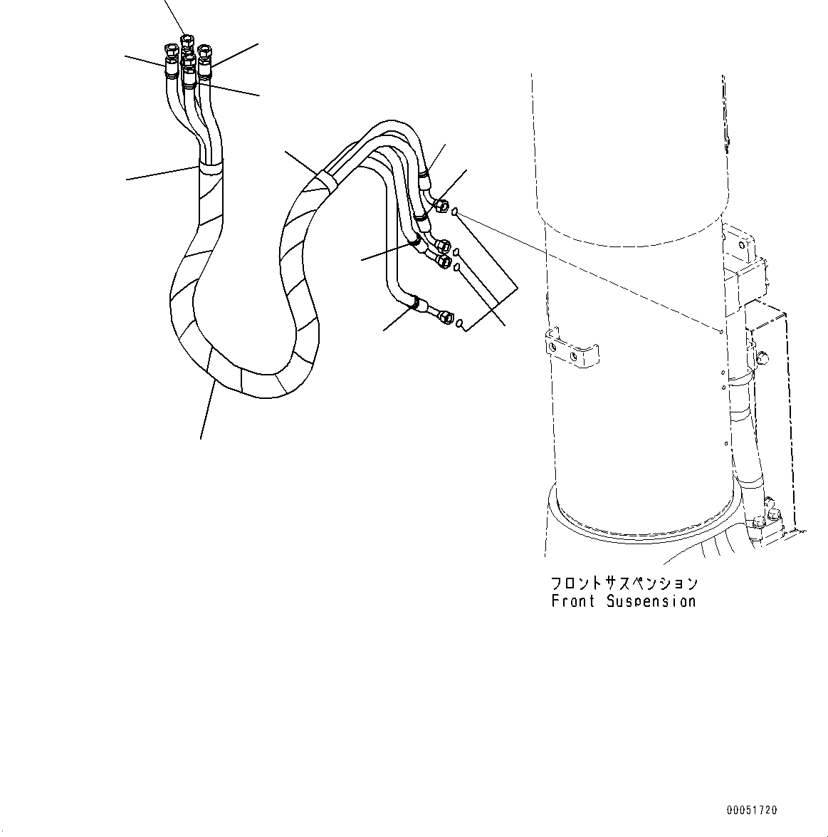 Dump Trucks Komatsu / HD785-7 S/N 30001-UP (KAL Spec.)(0000643C) / Front Axle, Hose (2/2) (#30001-)(F012033 : F4400-031029)