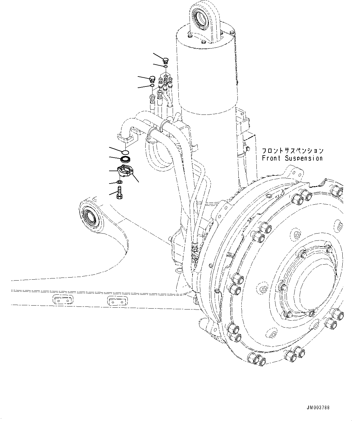 Dump Trucks Komatsu / HD785-7 S/N 30001-UP (KAL Spec.)(0000643C) / Front Axle, Transport L.H. (#30001-)(F012034 : F4400-031030)