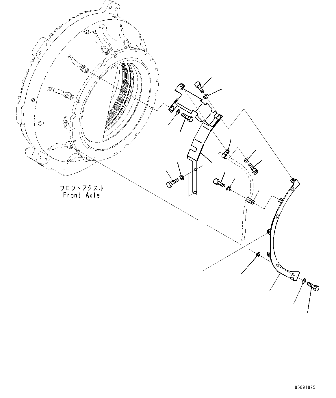 Dump Trucks Komatsu / HD785-7 S/N 30001-UP (KAL Spec.)(0000643C) / Front Axle, Cover, L.H. (#30001-)(F019022 : F4400-037020)