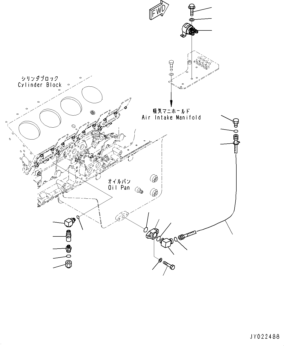 Engines Komatsu / SAA12V140E-3B S/N 505077-UP (For HD785-7/HD785AT-7)(0000644C) / Pre Lubrication Piping (#505077-)(C001001 : A9320-003001)