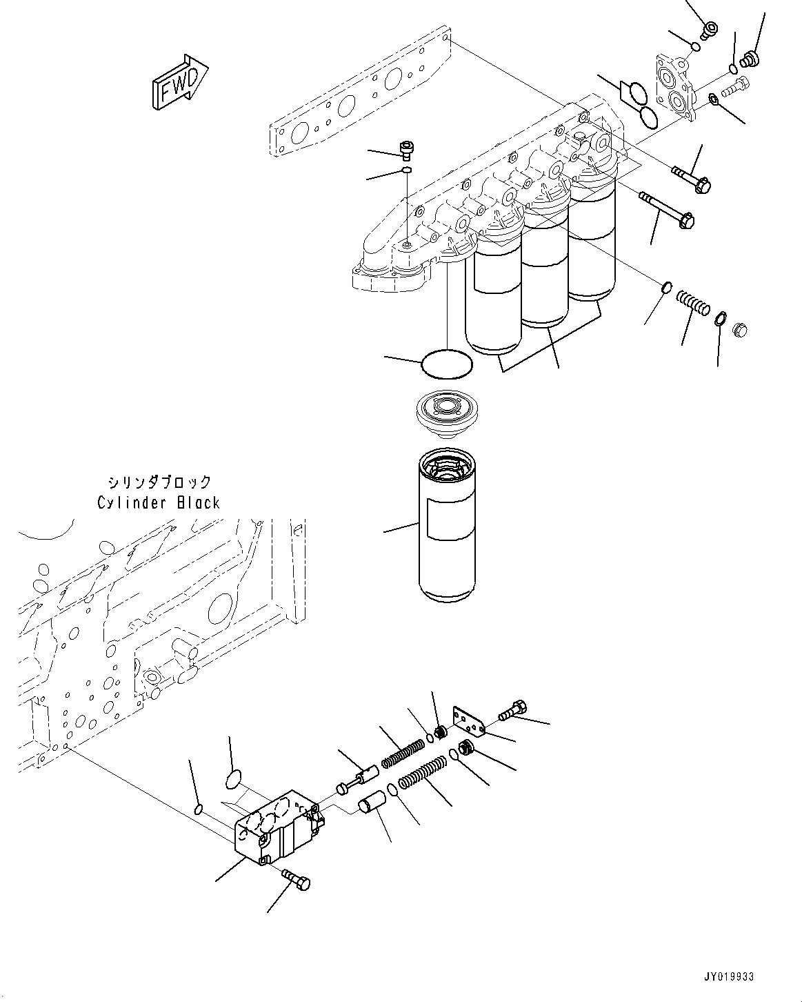 Engines Komatsu / SAA12V140E-3B S/N 505077-UP (For HD785-7/HD785AT-7)(0000644C) / Engine Oil Filter, Oil Filter Related Parts (#505077-506669)(C006001 : A3110-003001)