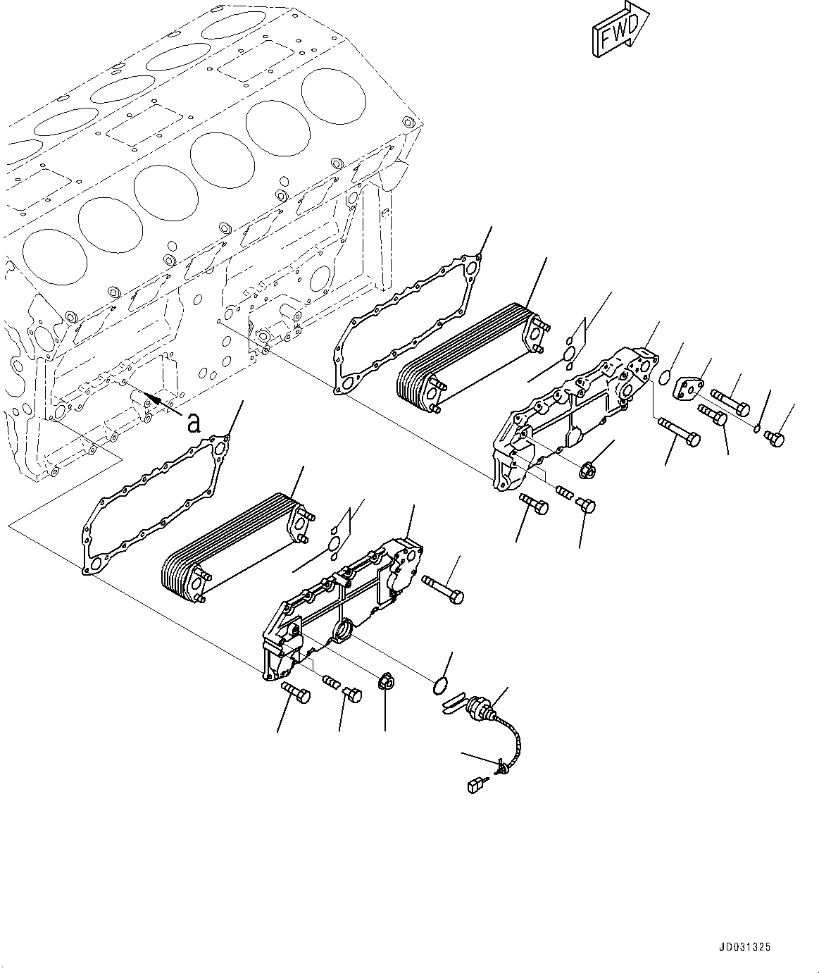 Engines Komatsu / SAA12V140E-3B S/N 505077-UP (For HD785-7/HD785AT-7)(0000644C) / Engine Oil Cooler (#505077-)(C008001 : A3310-002001)