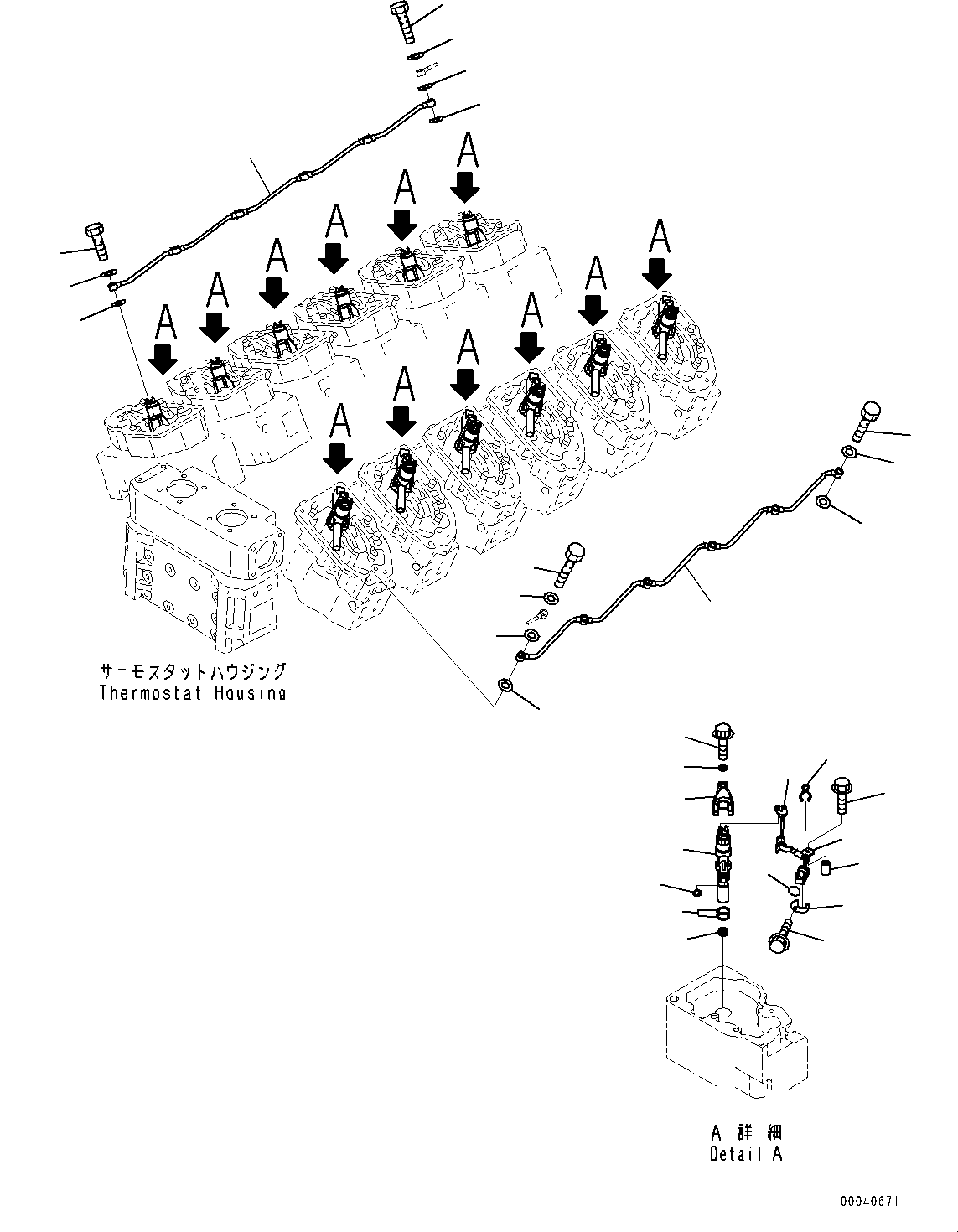 Engines Komatsu / SAA12V140E-3B S/N 505077-UP (For HD785-7/HD785AT-7)(0000644C) / Fuel Injection Nozzle (#505077-)(D007001 : A4210-001001)