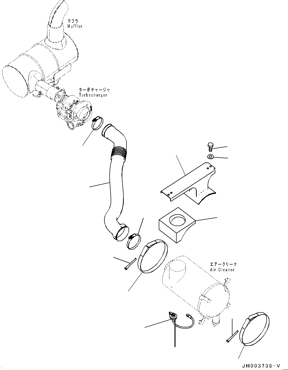 Excavators Komatsu / PC200LC-8M0 S/N 400001-UP(0000650C) / Air Intake Connector, Air Cleaner Related Parts (#400001-)(B003001 : B0200-008002)