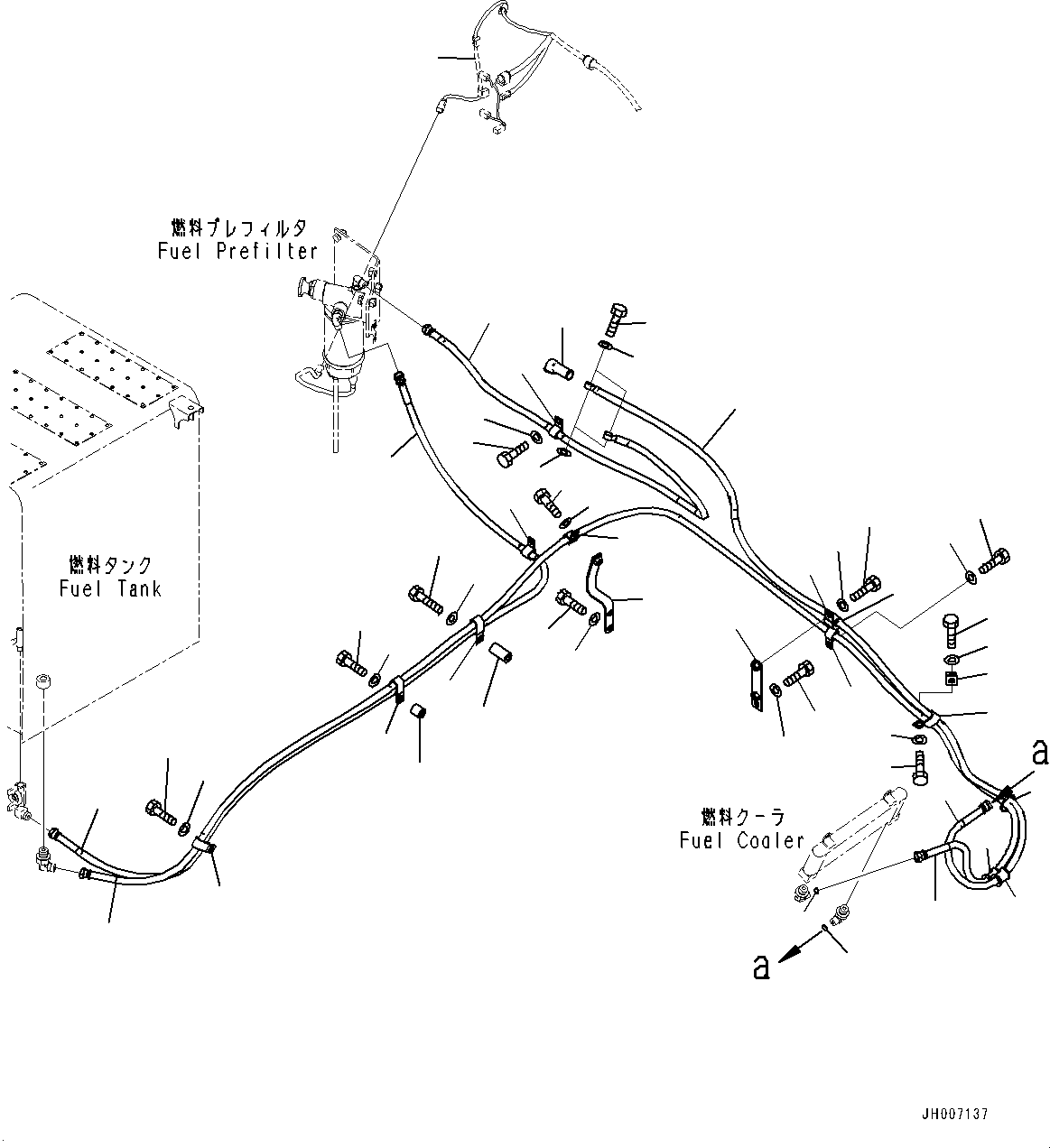 Excavators Komatsu / PC200LC-8M0 S/N 400001-UP(0000650C) / Fuel Supply Piping, Fuel Piping (#400015-)(D003001 : D0200-009001)
