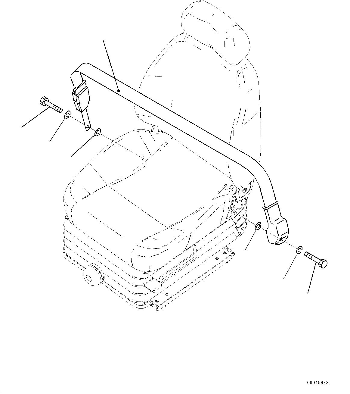 Excavators Komatsu / PC200LC-8M0 S/N 400001-UP(0000650C) / Seat Belt (#400001-)(K005001 : K0160-002001)