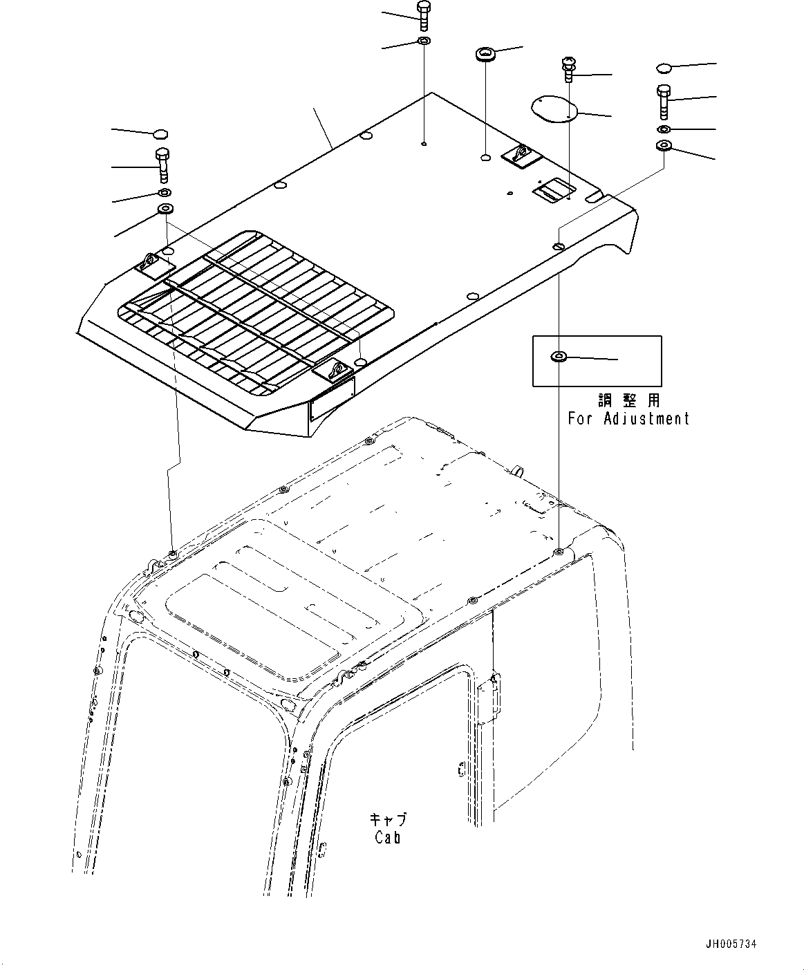 Excavators Komatsu / PC200LC-8M0 S/N 400001-UP(0000650C) / Top Guard (#400001-)(K006001 : K0220-003001)