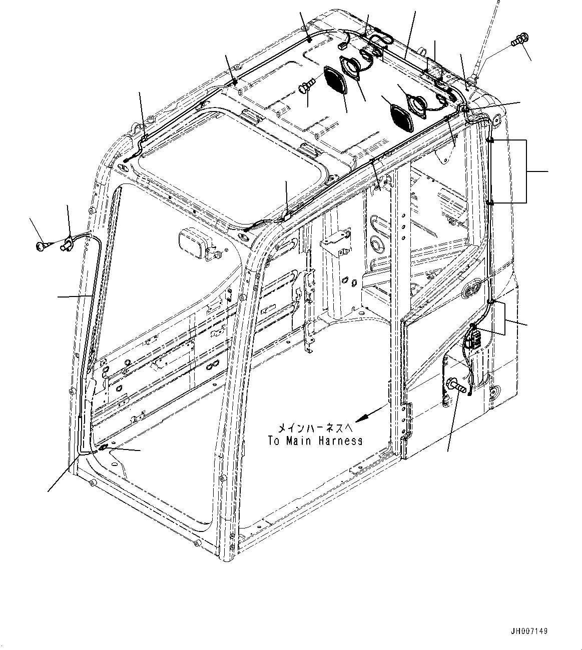 Excavators Komatsu / PC200LC-8M0 S/N 400001-UP(0000650C) / Cab, Speaker and Window Washer (#400001-)(K020010 : K1110-207010)