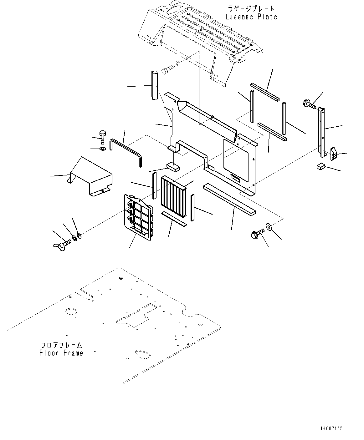 Excavators Komatsu / PC200LC-8M0 S/N 400001-UP(0000650C) / Cab, Cab In Parts, Partition and Recirculation Air Filter (#400002-)(K018020 : K1110-206020)