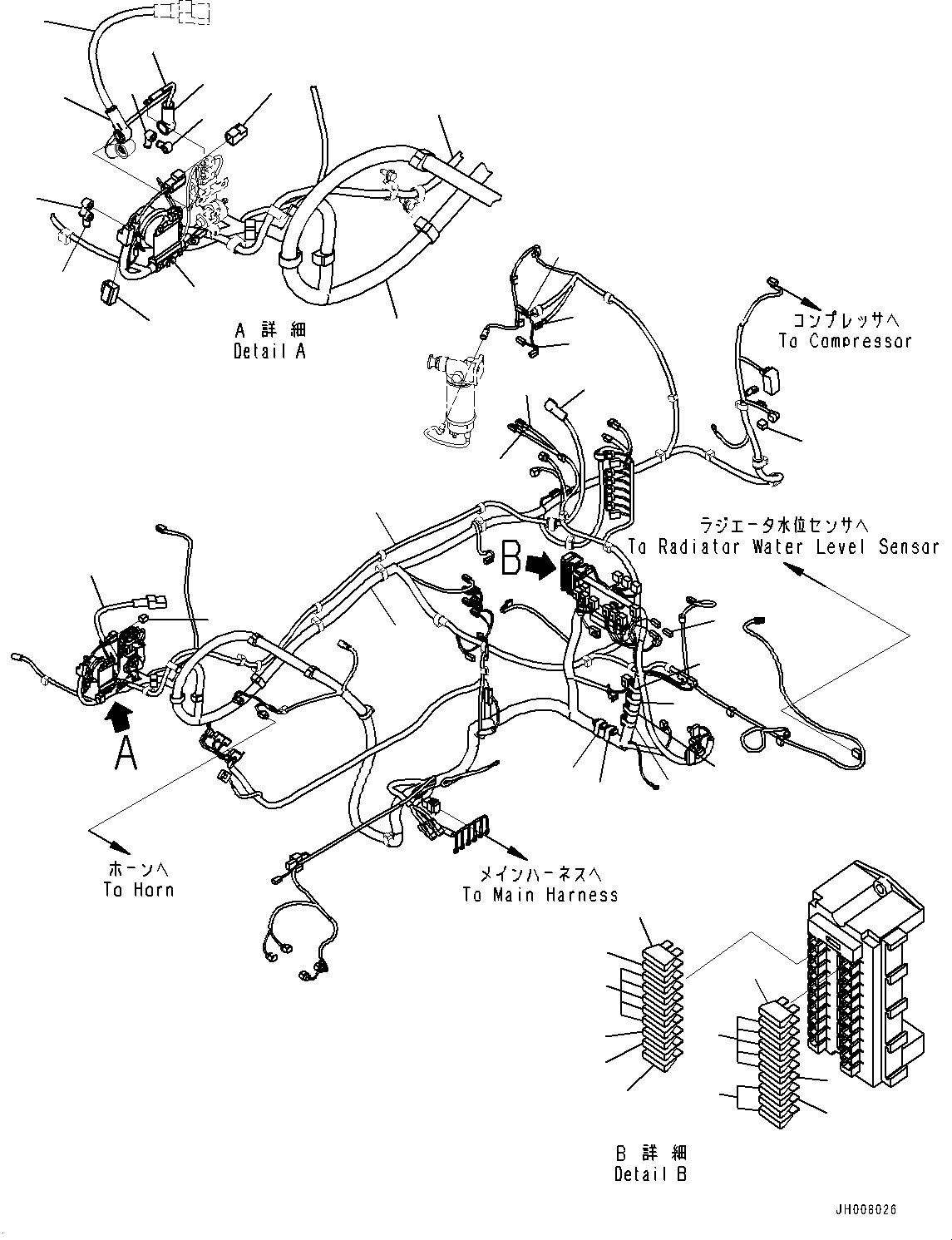 Excavators Komatsu / PC200LC-8M0 S/N 400001-UP(0000650C) / Cab, Floor, Wiring Harness (#400001-)(K020032 : K1110-207032)