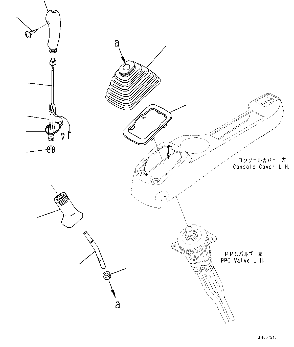 Excavators Komatsu / PC200LC-8M0 S/N 400001-UP(0000650C) / Cab, Floor, Work Equipment Control Lever, L.H. (#400001-400001)(K019035 : K1110-205035)