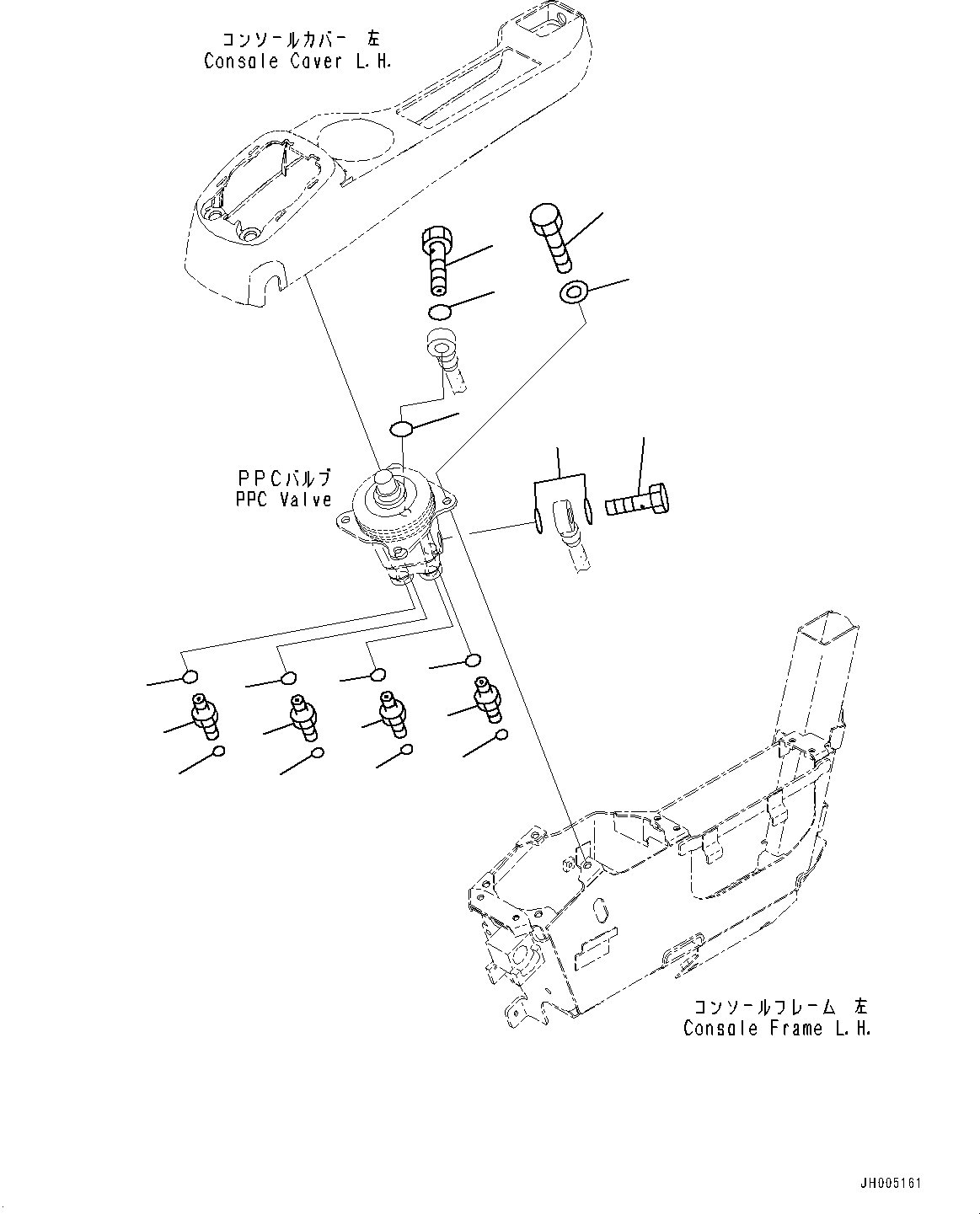 Excavators Komatsu / PC200LC-8M0 S/N 400001-UP(0000650C) / Cab, Floor, PPC Valve Mounting for Work Equipment, L.H. (#400001-)(K020037 : K1110-207037)