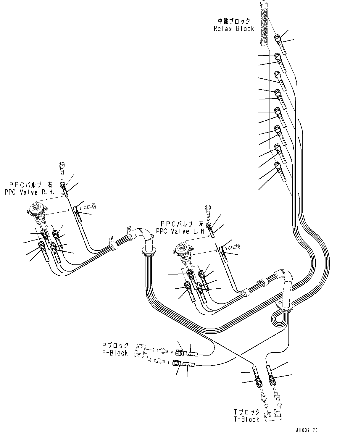 Excavators Komatsu / PC200LC-8M0 S/N 400001-UP(0000650C) / Cab, Floor, PPC Piping for Pilot Valve (#400002-)(K018053 : K1110-206053)