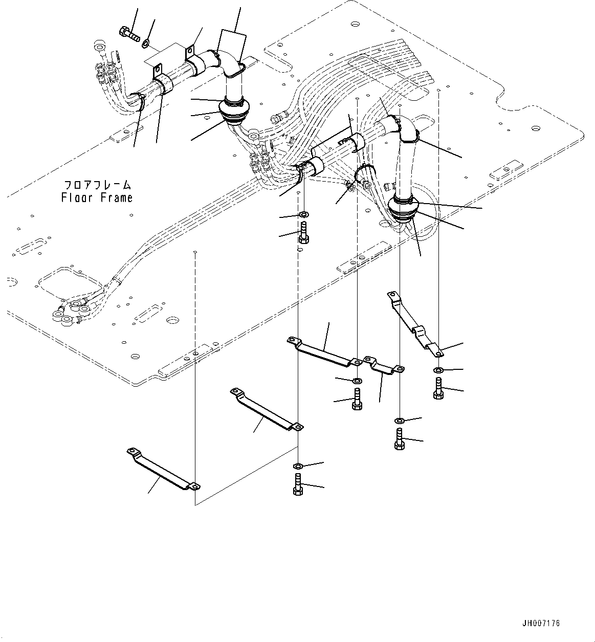 Excavators Komatsu / PC200LC-8M0 S/N 400001-UP(0000650C) / Cab, Floor, Piping Mounting (#400001-400001)(K019054 : K1110-205054)